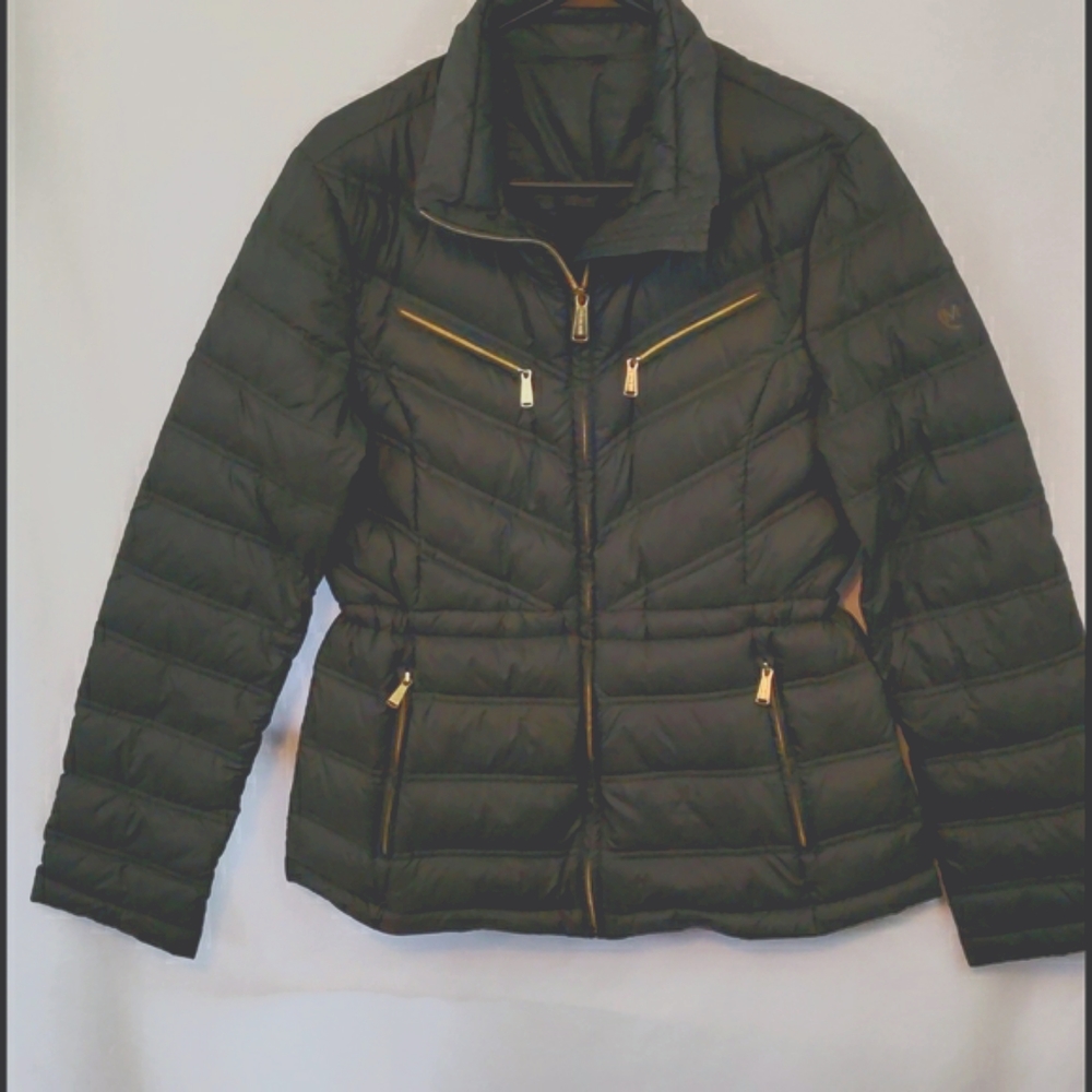 Michael Kors Deep Green Down Lightweight Jacket